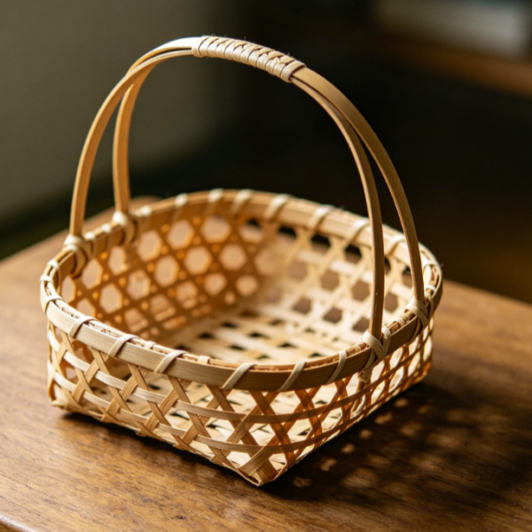 Bamboo Woven Basket for Craft and Sewing Supplies