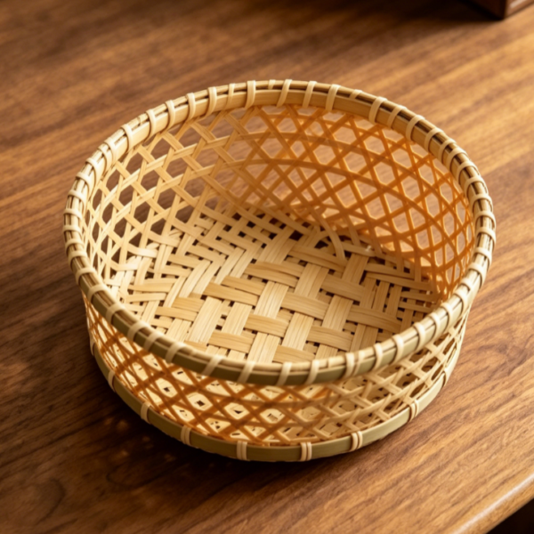Multi Purpose Bamboo Tabletop Basket for Everyday Storage