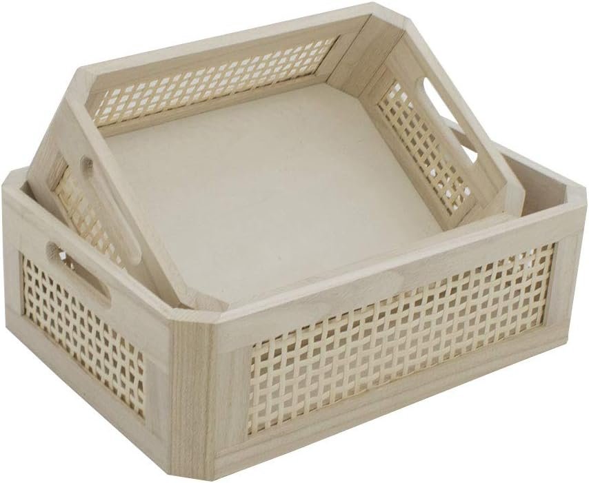 Woven Wooden Bamboo Basket,Rectangular Storage Basket,Natural and Decorative, Arts and Crafts