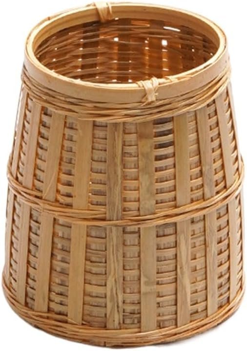Bamboo Storage Container, Woven Pen Container, Woven Baskets, Rattan Woven Pen Holder, Brush Holder Desktop Pencils Holder, Cosmetics Storage Organizer, Makeup Brush Container Pen Holder