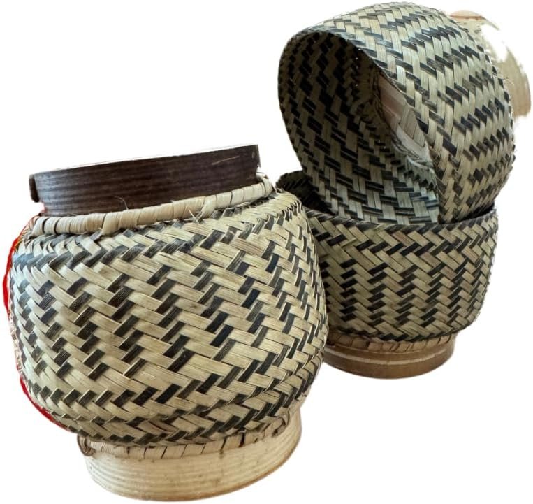 Traditional Handbamboo Sticky Rice Container, Bamboo Basket Storage