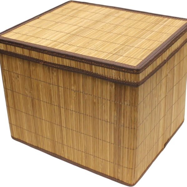 Brown Natural Bamboo Storage Organization Box with Lid [1 Pack]